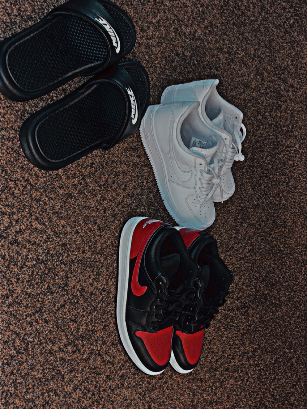 Nike Kids Black & Red High-Top Sneakers with White Low-Tops